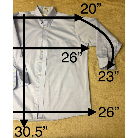 Geoffrey Beene Men's Dress Shirt Blue 17 1/2 32/33 Pinpoint Oxford Wrinkle Free - Picture 7 of 8